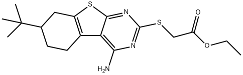 ethyl [(4-amino-7-tert-butyl-5,6,7,8-tetrahydro[1]benzothieno[2,3-d]pyrimidin-2-yl)sulfanyl]acetate 结构式