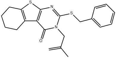 2-(benzylsulfanyl)-3-(2-methyl-2-propenyl)-5,6,7,8-tetrahydro[1]benzothieno[2,3-d]pyrimidin-4(3H)-one 结构式