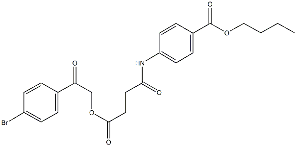 butyl 4-({4-[2-(4-bromophenyl)-2-oxoethoxy]-4-oxobutanoyl}amino)benzoate 结构式