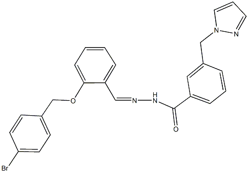 N'-{2-[(4-bromobenzyl)oxy]benzylidene}-3-(1H-pyrazol-1-ylmethyl)benzohydrazide 结构式