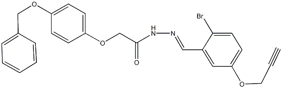 2-[4-(benzyloxy)phenoxy]-N'-[2-bromo-5-(2-propynyloxy)benzylidene]acetohydrazide 结构式