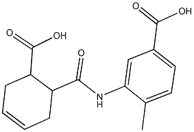 3-{[(6-carboxy-3-cyclohexen-1-yl)carbonyl]amino}-4-methylbenzoic acid 结构式