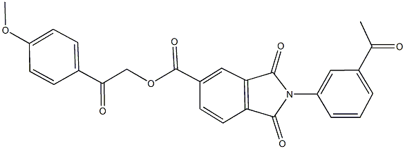 2-(4-methoxyphenyl)-2-oxoethyl 2-(3-acetylphenyl)-1,3-dioxo-5-isoindolinecarboxylate 结构式