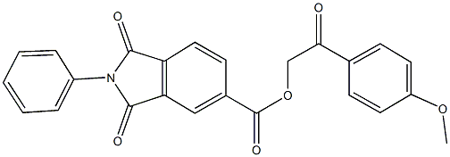 2-(4-methoxyphenyl)-2-oxoethyl 1,3-dioxo-2-phenyl-5-isoindolinecarboxylate 结构式