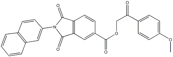 2-(4-methoxyphenyl)-2-oxoethyl 2-(2-naphthyl)-1,3-dioxo-5-isoindolinecarboxylate 结构式