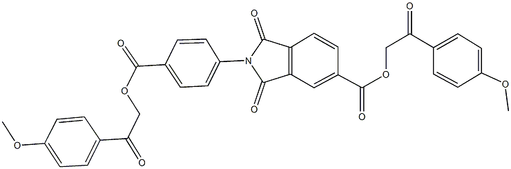 2-(4-methoxyphenyl)-2-oxoethyl 2-(4-{[2-(4-methoxyphenyl)-2-oxoethoxy]carbonyl}phenyl)-1,3-dioxo-5-isoindolinecarboxylate 结构式