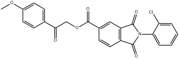 2-(4-methoxyphenyl)-2-oxoethyl 2-(2-chlorophenyl)-1,3-dioxo-5-isoindolinecarboxylate 结构式