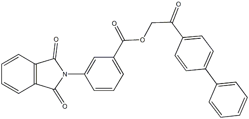 2-[1,1'-biphenyl]-4-yl-2-oxoethyl 3-(1,3-dioxo-1,3-dihydro-2H-isoindol-2-yl)benzoate 结构式