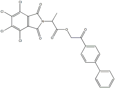 2-[1,1'-biphenyl]-4-yl-2-oxoethyl 2-(4,5,6,7-tetrachloro-1,3-dioxo-1,3-dihydro-2H-isoindol-2-yl)propanoate 结构式