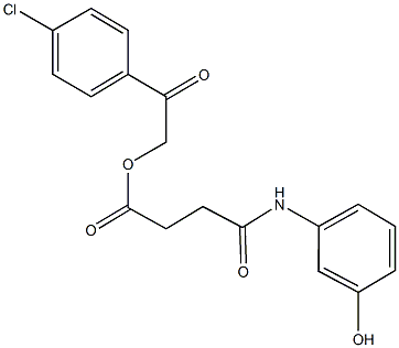 2-(4-chlorophenyl)-2-oxoethyl 4-(3-hydroxyanilino)-4-oxobutanoate 结构式