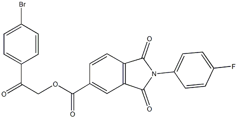 2-(4-bromophenyl)-2-oxoethyl 2-(4-fluorophenyl)-1,3-dioxo-5-isoindolinecarboxylate 结构式