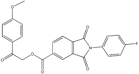 2-(4-methoxyphenyl)-2-oxoethyl 2-(4-fluorophenyl)-1,3-dioxo-5-isoindolinecarboxylate 结构式