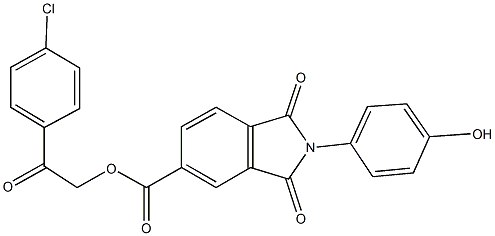 2-(4-chlorophenyl)-2-oxoethyl 2-(4-hydroxyphenyl)-1,3-dioxo-5-isoindolinecarboxylate 结构式