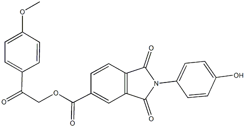 2-(4-methoxyphenyl)-2-oxoethyl 2-(4-hydroxyphenyl)-1,3-dioxo-5-isoindolinecarboxylate 结构式