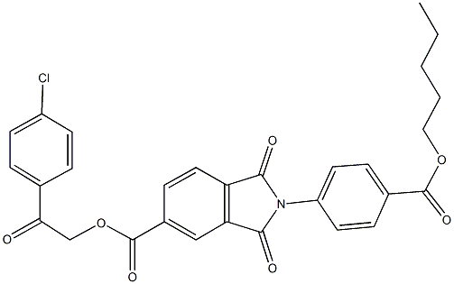 2-(4-chlorophenyl)-2-oxoethyl 1,3-dioxo-2-{4-[(pentyloxy)carbonyl]phenyl}-5-isoindolinecarboxylate 结构式