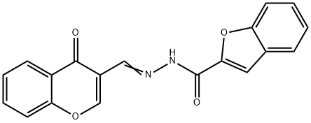 N'-[(4-oxo-4H-chromen-3-yl)methylene]-1-benzofuran-2-carbohydrazide 结构式