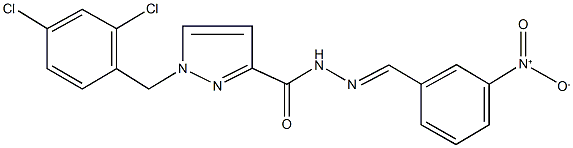 1-(2,4-dichlorobenzyl)-N'-{3-nitrobenzylidene}-1H-pyrazole-3-carbohydrazide 结构式