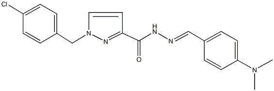 1-(4-chlorobenzyl)-N'-[4-(dimethylamino)benzylidene]-1H-pyrazole-3-carbohydrazide 结构式