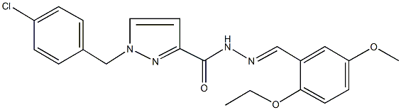 1-(4-chlorobenzyl)-N'-(2-ethoxy-5-methoxybenzylidene)-1H-pyrazole-3-carbohydrazide 结构式