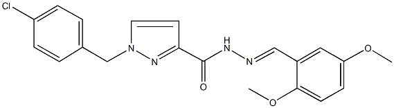 1-(4-chlorobenzyl)-N'-(2,5-dimethoxybenzylidene)-1H-pyrazole-3-carbohydrazide 结构式