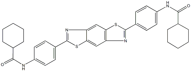 N-[4-(6-{4-[(cyclohexylcarbonyl)amino]phenyl}[1,3]thiazolo[5,4-f][1,3]benzothiazol-2-yl)phenyl]cyclohexanecarboxamide 结构式