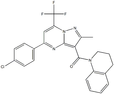 1-{[5-(4-chlorophenyl)-2-methyl-7-(trifluoromethyl)pyrazolo[1,5-a]pyrimidin-3-yl]carbonyl}-1,2,3,4-tetrahydroquinoline 结构式