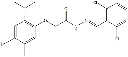 2-(4-bromo-2-isopropyl-5-methylphenoxy)-N'-(2,6-dichlorobenzylidene)acetohydrazide 结构式