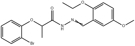 2-(2-bromophenoxy)-N'-(2-ethoxy-5-methoxybenzylidene)propanohydrazide 结构式