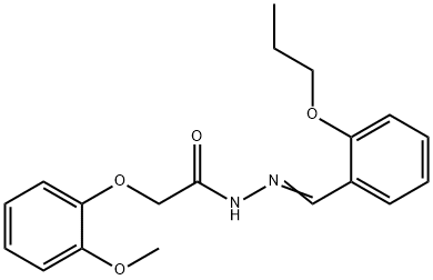 2-(2-methoxyphenoxy)-N'-(2-propoxybenzylidene)acetohydrazide 结构式