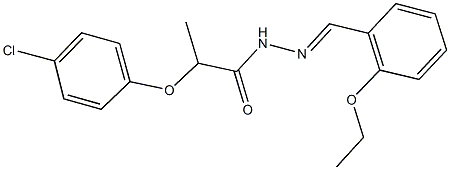 2-(4-chlorophenoxy)-N'-(2-ethoxybenzylidene)propanohydrazide 结构式