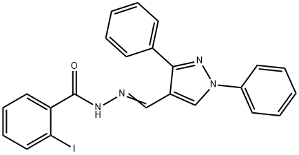 N'-[(1,3-diphenyl-1H-pyrazol-4-yl)methylene]-2-iodobenzohydrazide 结构式