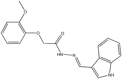 N'-(1H-indol-3-ylmethylene)-2-(2-methoxyphenoxy)acetohydrazide 结构式