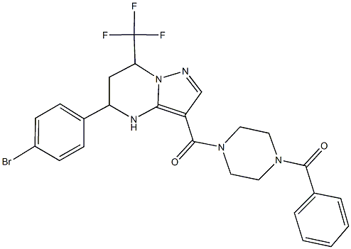 3-[(4-benzoylpiperazin-1-yl)carbonyl]-5-(4-bromophenyl)-7-(trifluoromethyl)-4,5,6,7-tetrahydropyrazolo[1,5-a]pyrimidine 结构式