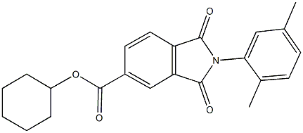 cyclohexyl 2-(2,5-dimethylphenyl)-1,3-dioxo-5-isoindolinecarboxylate 结构式