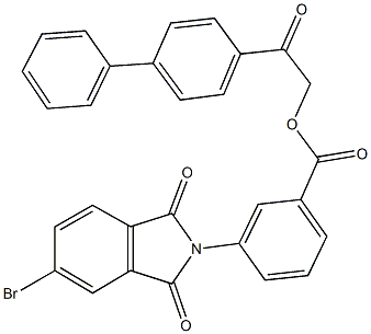2-[1,1'-biphenyl]-4-yl-2-oxoethyl 3-(5-bromo-1,3-dioxo-1,3-dihydro-2H-isoindol-2-yl)benzoate 结构式