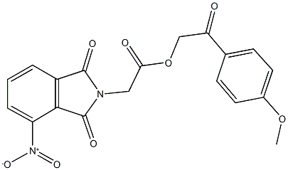 2-(4-methoxyphenyl)-2-oxoethyl {4-nitro-1,3-dioxo-1,3-dihydro-2H-isoindol-2-yl}acetate 结构式