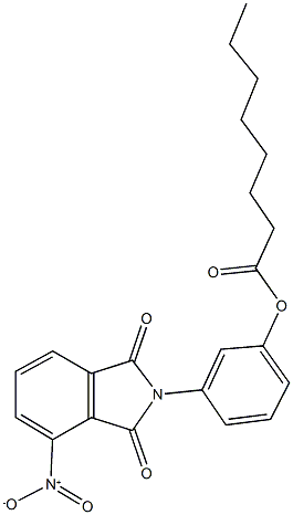 3-{4-nitro-1,3-dioxo-1,3-dihydro-2H-isoindol-2-yl}phenyl octanoate 结构式