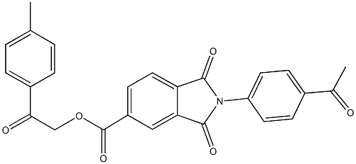 2-(4-methylphenyl)-2-oxoethyl 2-(4-acetylphenyl)-1,3-dioxo-5-isoindolinecarboxylate 结构式