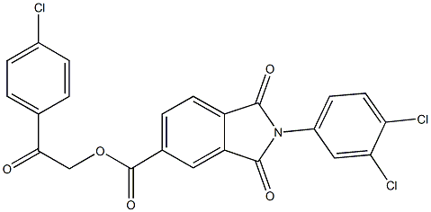 2-(4-chlorophenyl)-2-oxoethyl 2-(3,4-dichlorophenyl)-1,3-dioxo-5-isoindolinecarboxylate 结构式