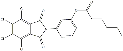 3-(4,5,6,7-tetrachloro-1,3-dioxo-1,3-dihydro-2H-isoindol-2-yl)phenyl hexanoate 结构式