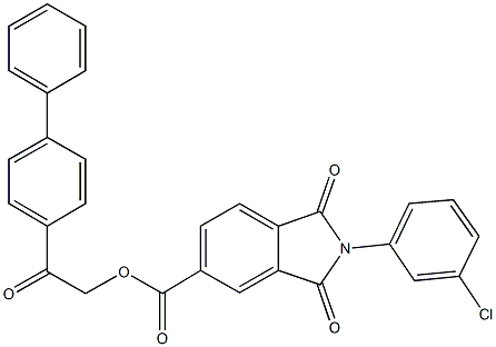 2-[1,1'-biphenyl]-4-yl-2-oxoethyl 2-(3-chlorophenyl)-1,3-dioxo-5-isoindolinecarboxylate 结构式