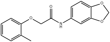 N-(1,3-benzodioxol-5-yl)-2-(2-methylphenoxy)acetamide 结构式