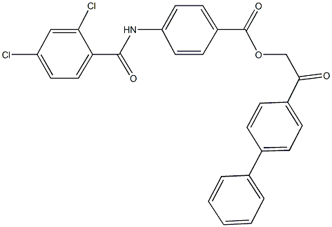 2-[1,1'-biphenyl]-4-yl-2-oxoethyl 4-[(2,4-dichlorobenzoyl)amino]benzoate 结构式