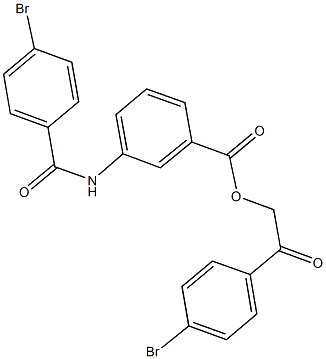 2-(4-bromophenyl)-2-oxoethyl 3-[(4-bromobenzoyl)amino]benzoate 结构式