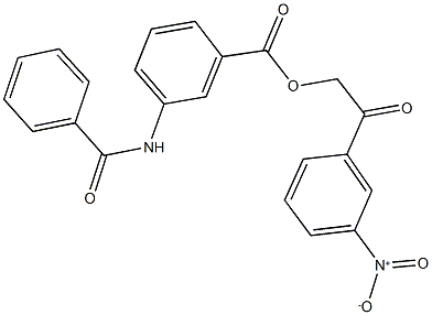 2-{3-nitrophenyl}-2-oxoethyl 3-(benzoylamino)benzoate 结构式