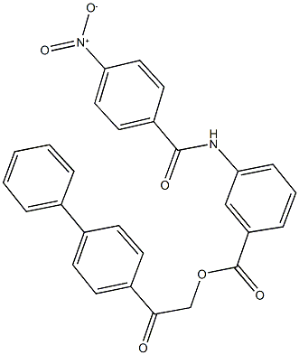 2-[1,1'-biphenyl]-4-yl-2-oxoethyl 3-({4-nitrobenzoyl}amino)benzoate 结构式