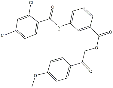 2-(4-methoxyphenyl)-2-oxoethyl 3-[(2,4-dichlorobenzoyl)amino]benzoate 结构式