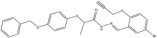 2-[4-(benzyloxy)phenoxy]-N'-[5-bromo-2-(2-propynyloxy)benzylidene]propanohydrazide 结构式