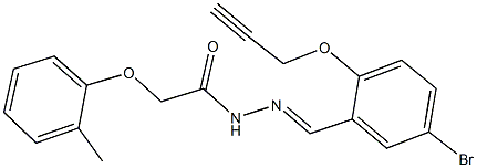 N'-[5-bromo-2-(2-propynyloxy)benzylidene]-2-(2-methylphenoxy)acetohydrazide 结构式