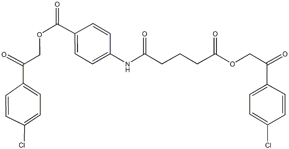 2-(4-chlorophenyl)-2-oxoethyl 4-({5-[2-(4-chlorophenyl)-2-oxoethoxy]-5-oxopentanoyl}amino)benzoate 结构式